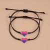 2x Minimalist Bracelet Rainbow Color Charm Wax Rope Bracelet Friendship Jewelry