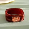 Y2K Boho Vintage Resin Bangle Women Wide Round Bracelet Dopamine Color Statement Wrist Jewelry For Daily Party Wear Accessories