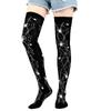 Schwarze Gothic Punk Kniestrümpfe Kniehoch Rutschfest Überknie Mädchen Warm Lange Socken Cosplay Anime Student Halloween Accessoire