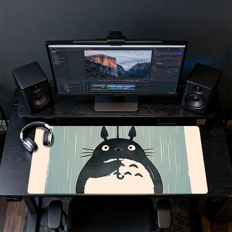 Totoro Art Mouse Pad, Large Gaming Desk Mat, Non-slip XXL Mousepad for Laptop & Tablet, Mini PC Playmat with Stitched Edges