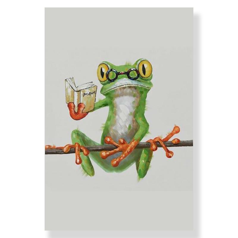 Cute Frog Graffiti Art Canvas Paintings Abstract Animals Posters and Prints on Canvas Wall Art Picture for Living Room Decor