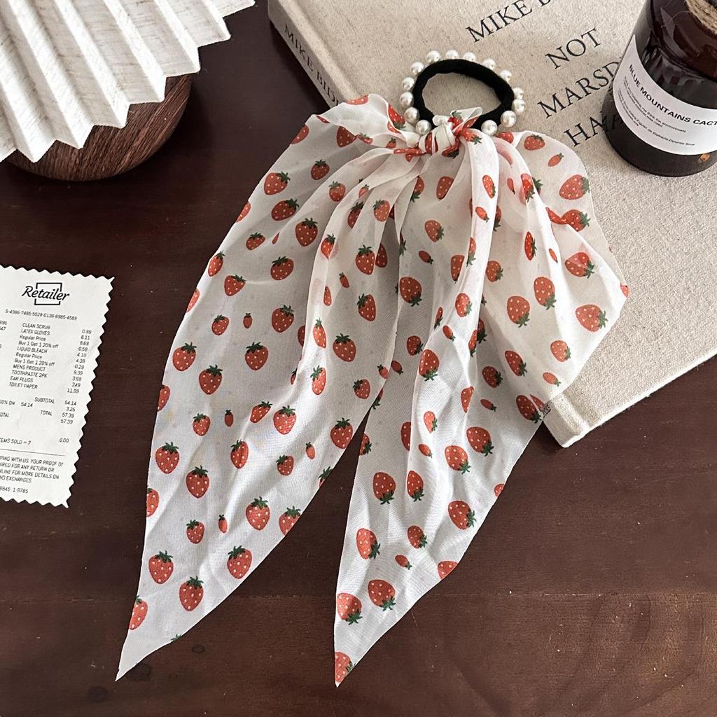 Mori Style Pearl Braided Headband for Girls - Fairy Ribbon Tie Hair Accessory