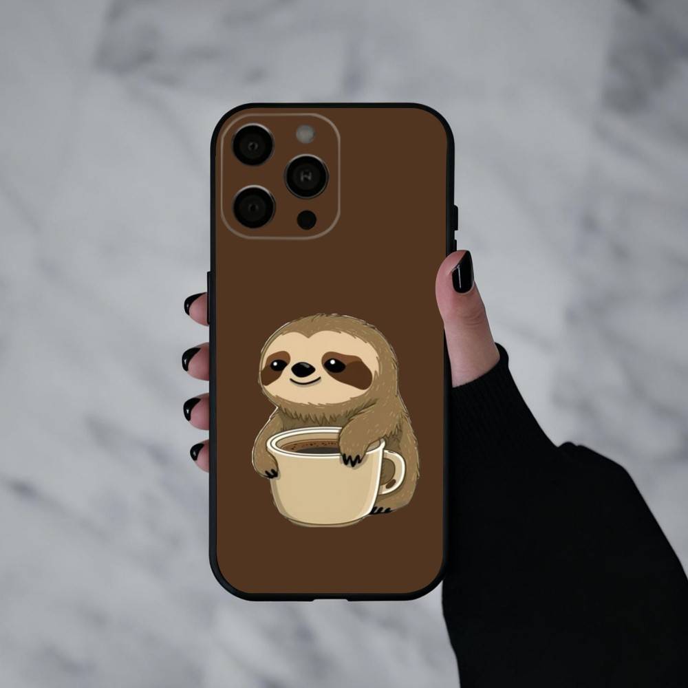 Animal Cute C-Cartoon S-Sloth Phone Case For iPhone 17pro,16,15,14,13,12,11 Plus,Pro Max,XS,Soft Silicone Black Cover