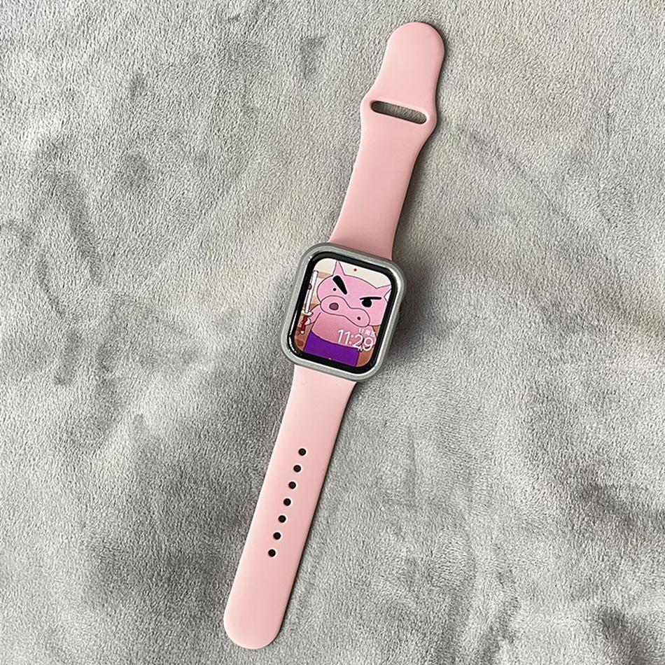 

Strap For Apple Watch Band S11/10/9/8/7/SE/6/Ultra IWatch 49/46/45/44/42/41/40/38mm Pink Nylon Magnetic Silicon Leather Bracelet 38 40 41(S11 10)42MM