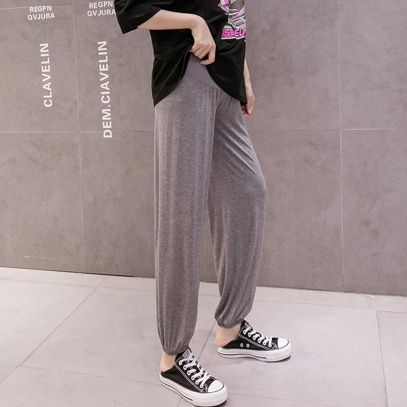 

Осенне-весенние леггинсы для йоги для беременных с манжетами и поддержкой живота L темно-серого