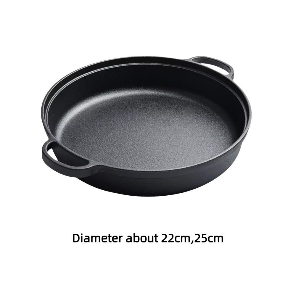 Padella in Ghisa Non Rivestita Pentola Antiaderente per Pancake Padella Resistente per Cottura e Frittura Gas Induzione