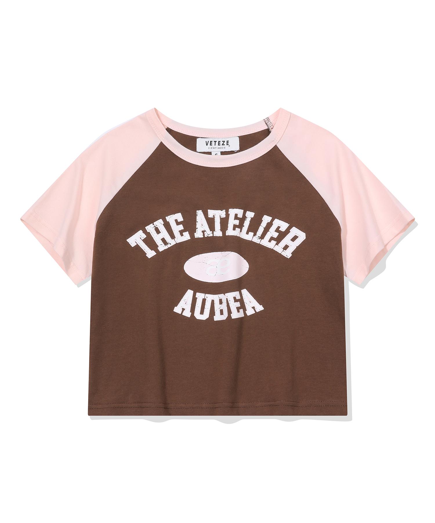 Beteje Crop Raglan Tee (Brown) Brown/S
