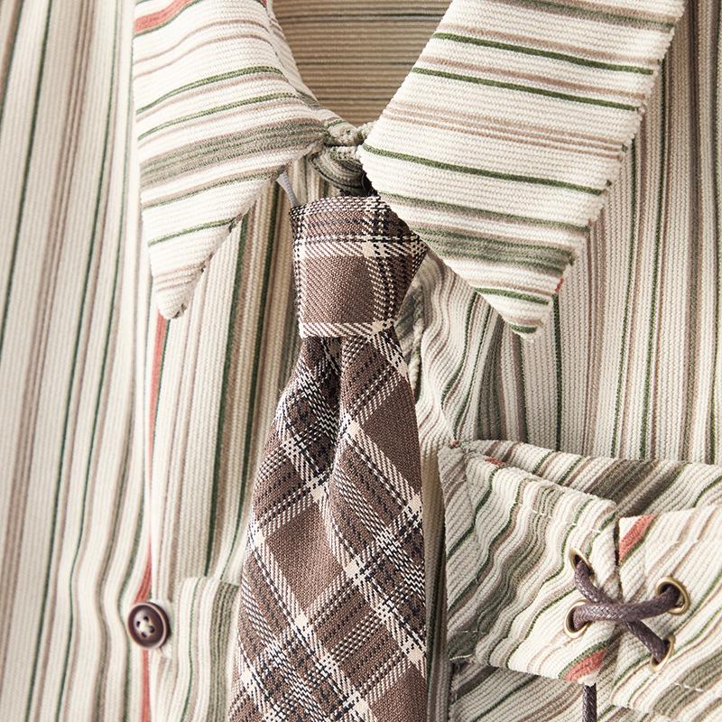 American Retro Long Sleeve Women's Shirt - 2025 Spring/Autumn Casual Button-Down Merlad Design