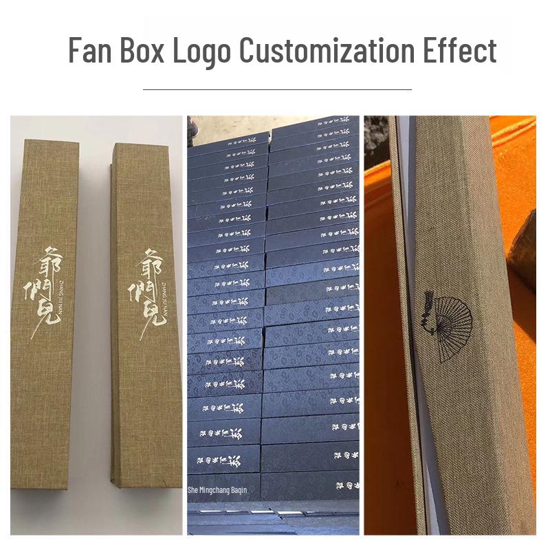 Silk Brocade Blue Dragon Folding Fan Gift Box - Sizes 7 to 10 inches