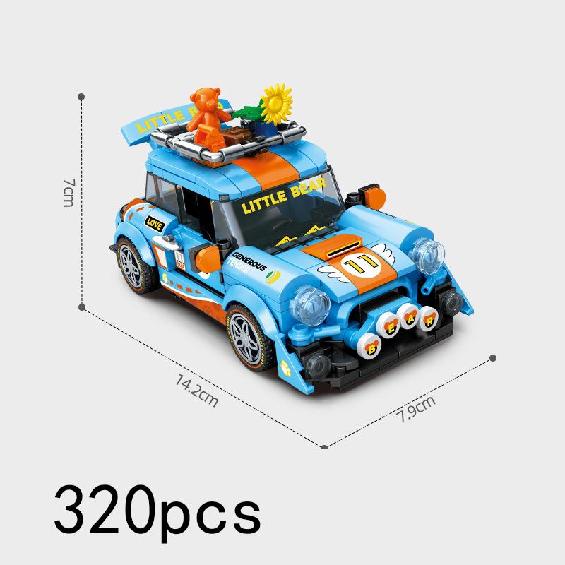 Mini Speed Cooper Super Race Stadt Freund Rennwagen Modell Bausteine Shop Miniatursteine Mädchen Technik Weihnachtsgeschenk