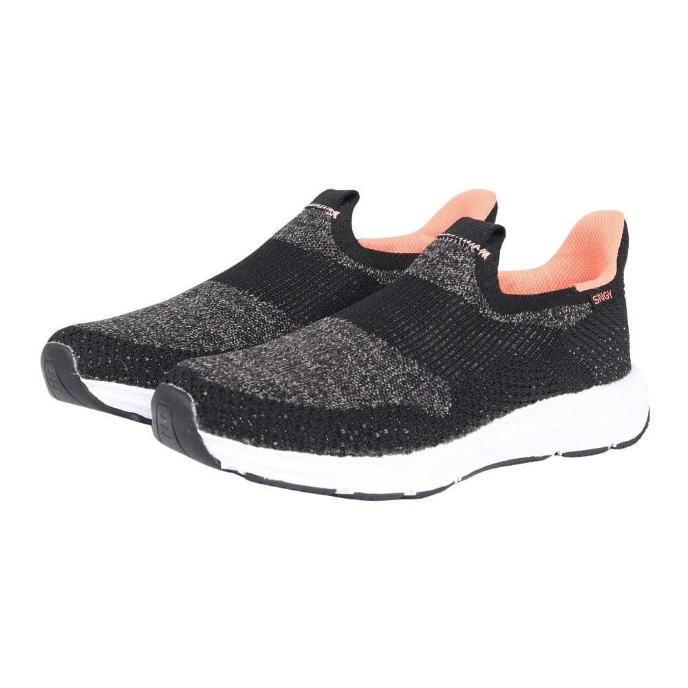 Moonstar Synergy Shock Wide SNGY 3E Cushion, Lightweight, Soft, Hands-Free Slip-On, Cushioned, Absorbing, Breathable, Fit, Women's, L25, Black, 22.5