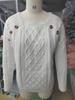 2024 Autumn/Winter Women's Casual Square Neck Button Cable Knit Sweater