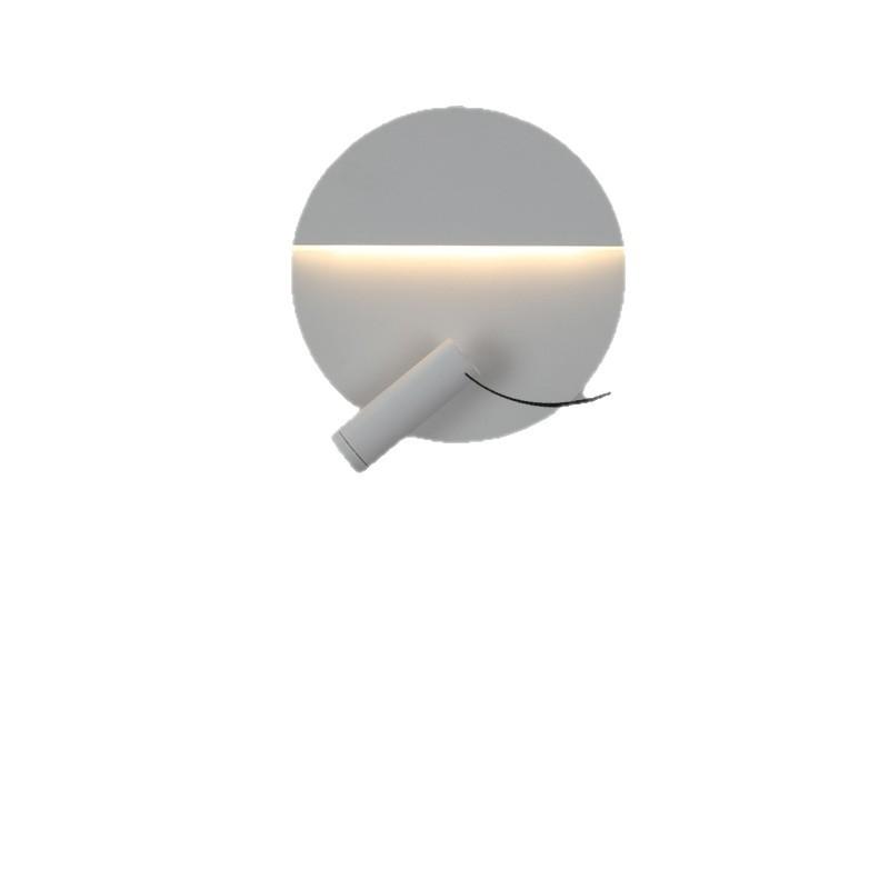 Reading Wall Lamp Led Double Switch 350 Degree Rotation Round Hotel Bedroom Bedside Background Wall Ambient Light