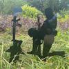 Garden Decoration Stake Fallen Soldier Silhouette Outdoor Decor Plug-in Kneeling Character Courtyard Sign Statue New