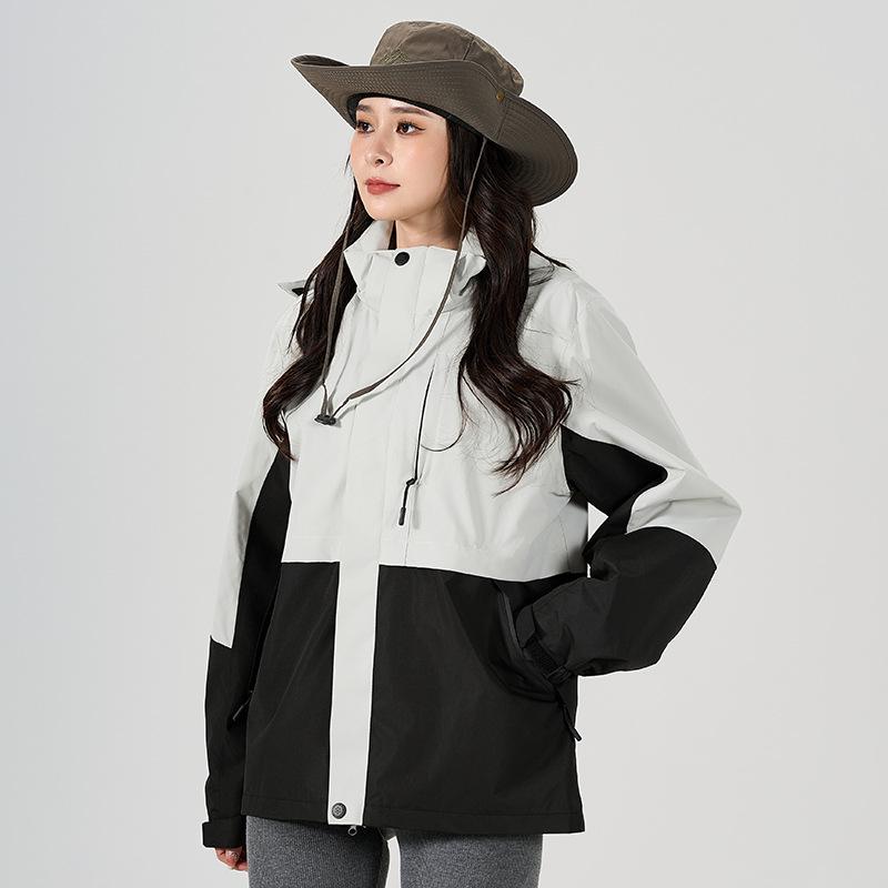 

New Spring/Autumn Three-Proof Mountaineering Jacket: Windproof, Warm, Comfortable, Versatile Outdoor Sports Fashion with Color Block Design 6XL