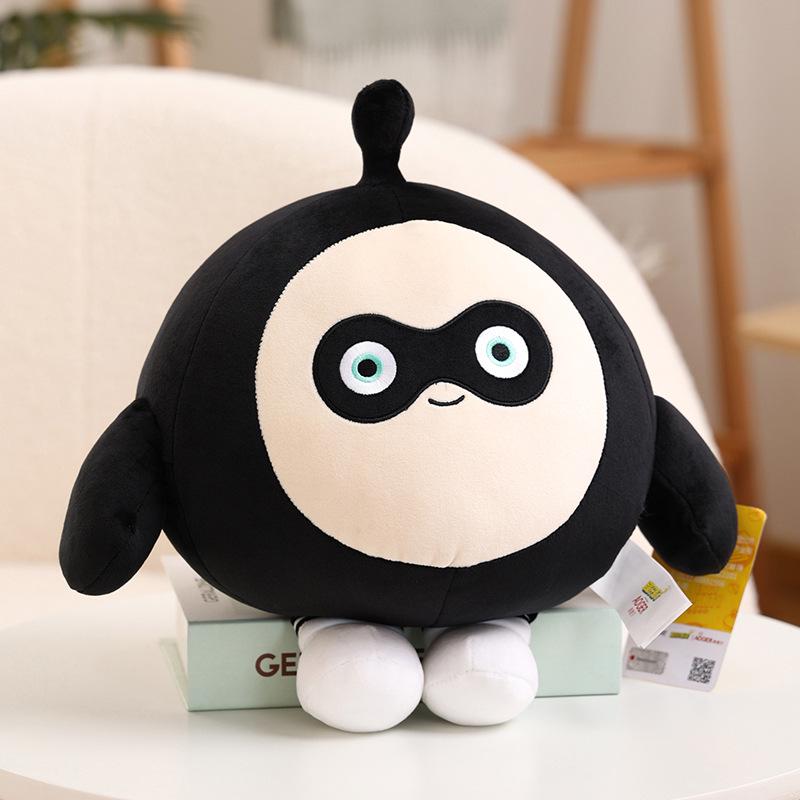 Authentic Yellow Eggy Plush Toy - Decompression Black Egg Pillow