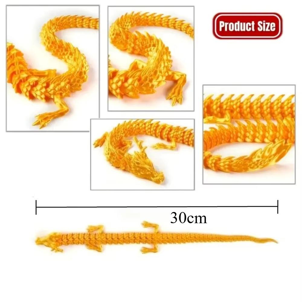 3D Printing Dragon Toy Chinese Dragon Joint Rotated Colorful Handicrafts Desktop Ornaments For Children'S Decoration Gift Toys