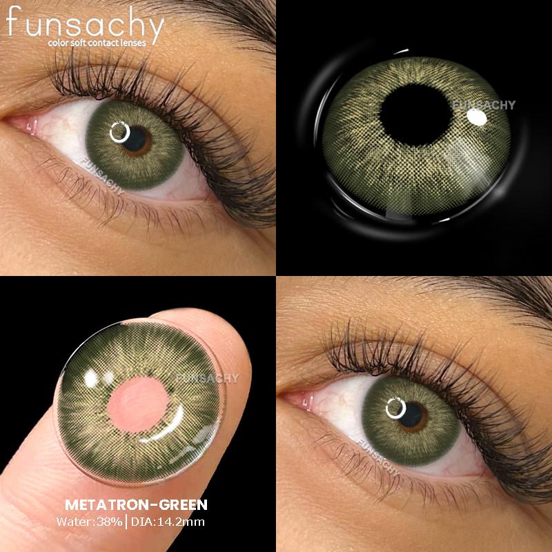Funsachy 1 Pair Natural Brown Eye Color Contact Lenses Grey Lens High Quality Student Annual Beauty Cosmetics