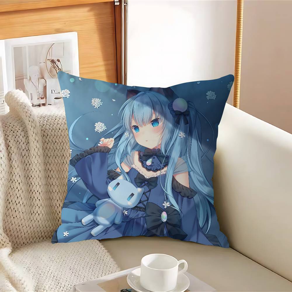 

Амаширо Нацуки Стич Подушка-наволочка Счастливый Дракон Чехол для диванной подушки Домашнее украшение комнаты Детский подарок 12x12Inch