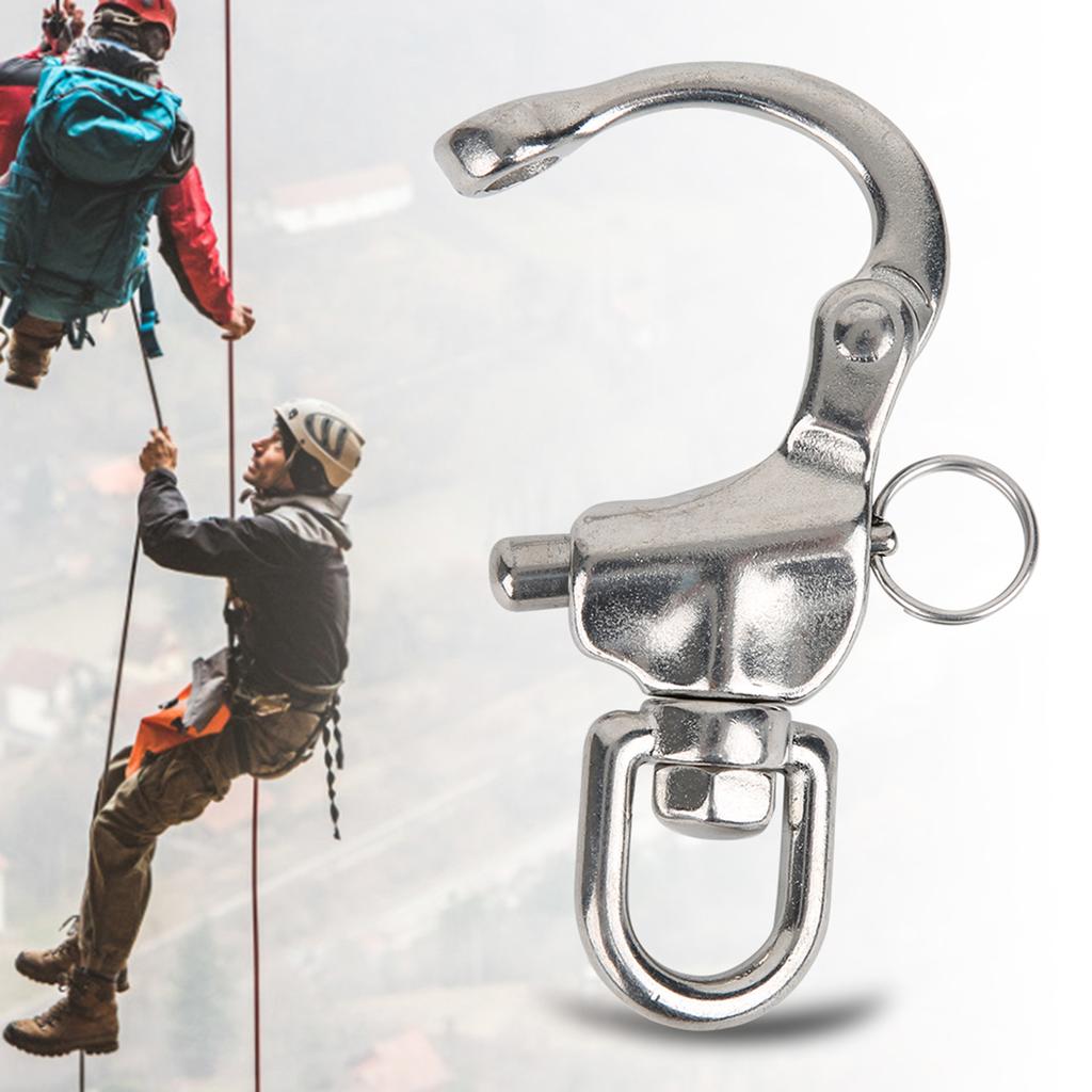 Mountaineering Rock Climbing Shackle 316 Stainless Steel Rotation Quick Connect Snap Hook12x70mm