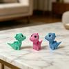 Yousheng 3D Printed Dinosaur Figurine, Cute Mini Crochet Texture Dino Statue, Miniature Collectible Desktop Decoration for Kids Room Table Decor
