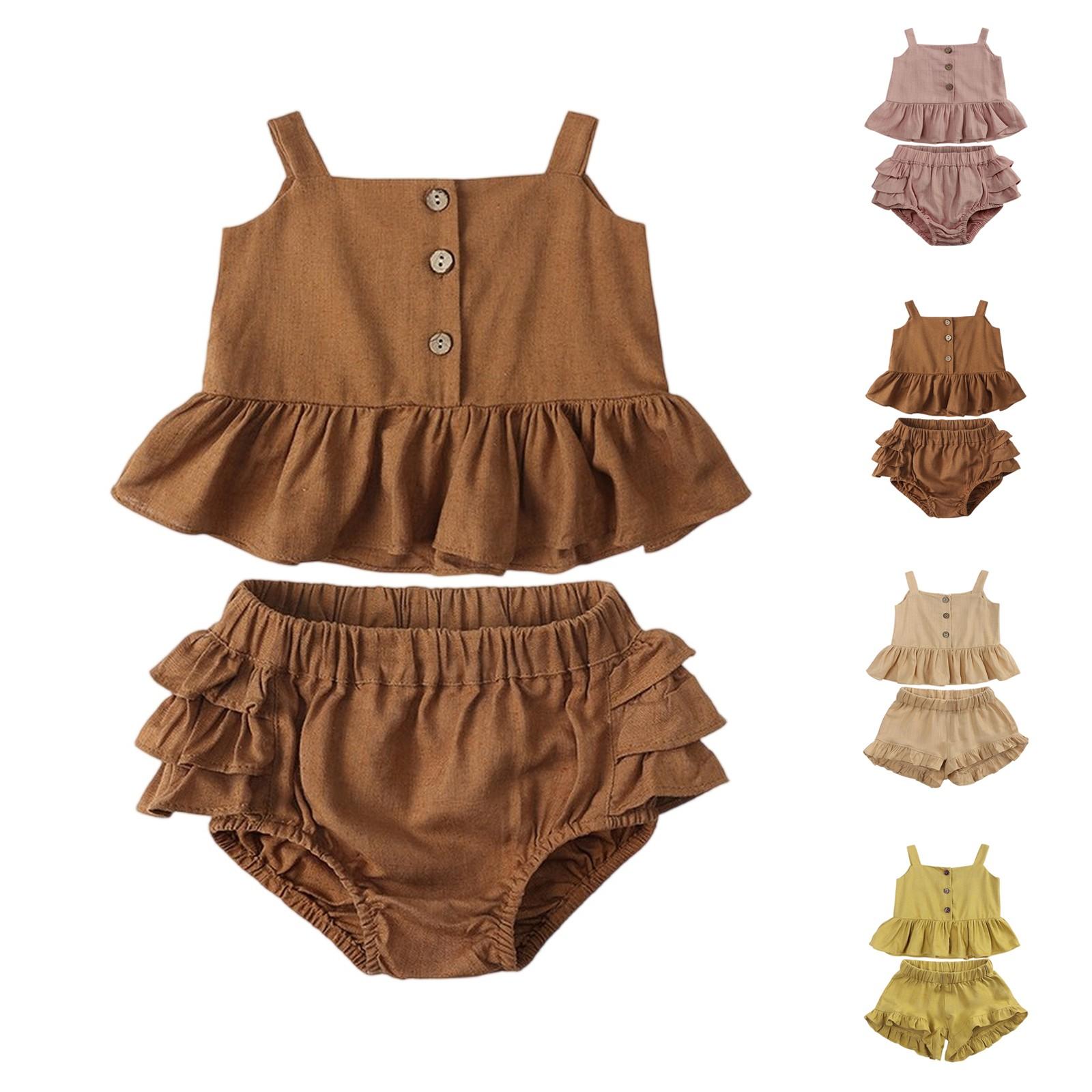 

Girls Summer 2-Piece Set - Sleeveless Top & Floral Shorts Outfit 100