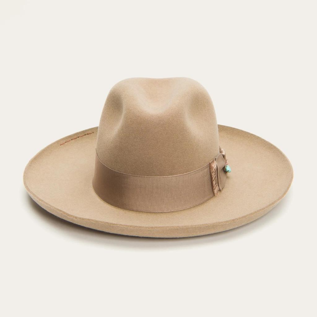Wool Felt Camel Bow Webbing Top Hat Jazz Top Travel Photo Versatile Hat