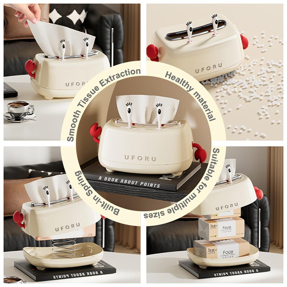 Tissue Box, Cartoon Design Featuring Mr Crab, an Adorable Tissue Storage Box Suitable for the Living Room, Bedroom, and Bathroom