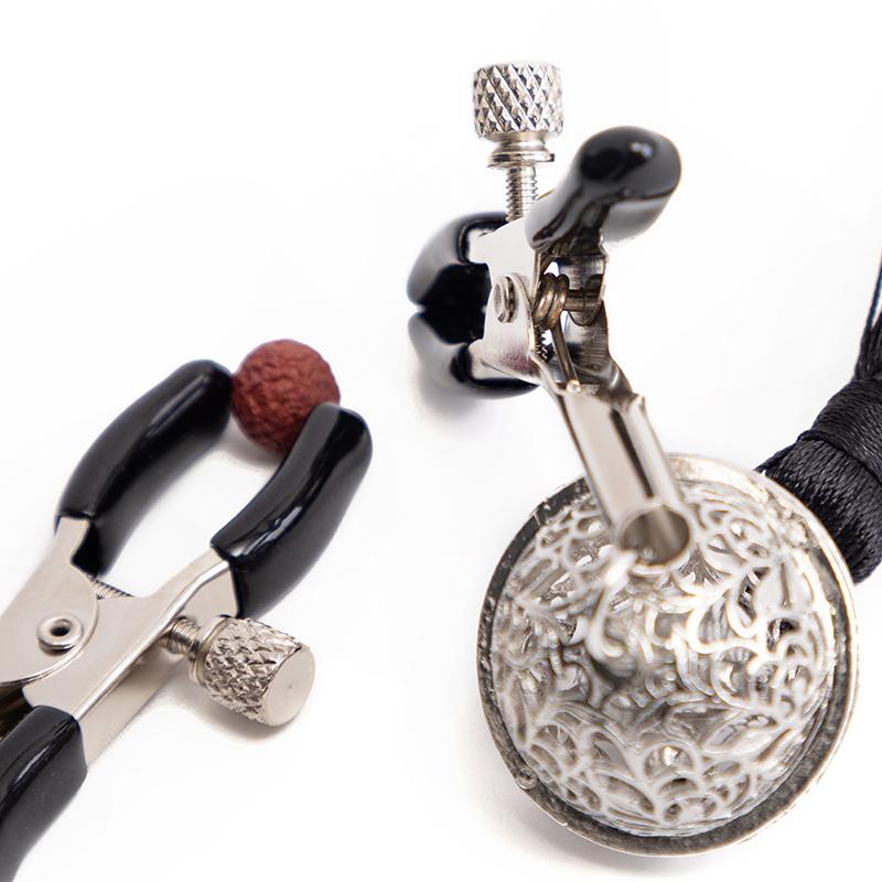 MOGlovers Adult Toy Women Sm Metal Nipple Clamp with Tassels Y Toys for Men Bdsm Clip on Ring