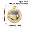 High Quality 304 Stainless Steel Sun Heart Abalone Shell Pendant For Jewelry Making Supplies Enamel Charm Golden DIY Accessories