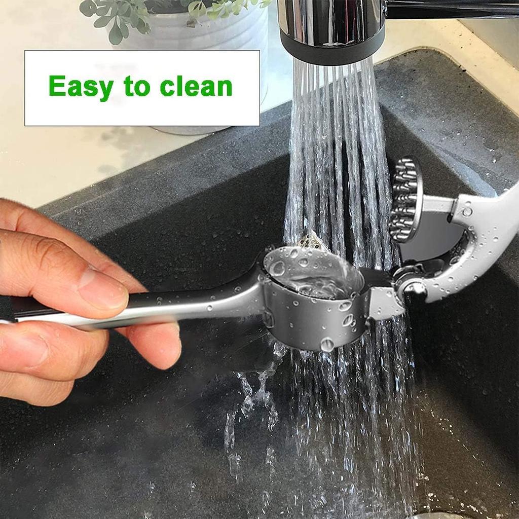 Garlic Press, Metal Garlic Crusher Mincer for Garlic & Nuts with Pearl Nickel Color, Professional Garlic Ginger Press Tool In Kitchen from DSafer,