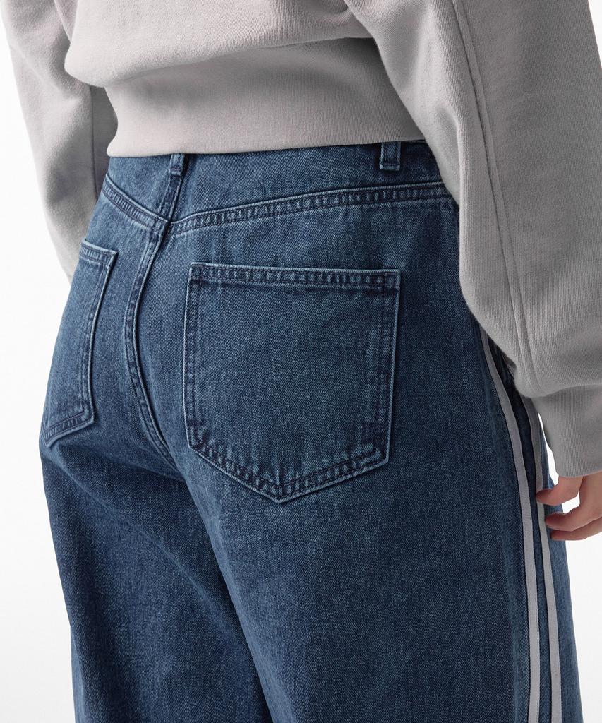 MUSINSA STANDARD WOMAN Women'S Wide Track Denim Pants [Medium Indigo]