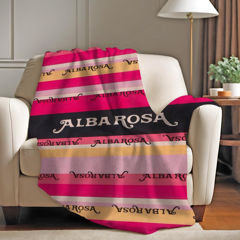 Fashion Print A Alba R Rosa Blanket For Sofa Office Bed Plane Travel Sleep Read Relax Camping Soft And Warm