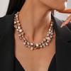 Shell Double Geometric Necklace Light Luxury Niche Vintage Seaside Jewelry
