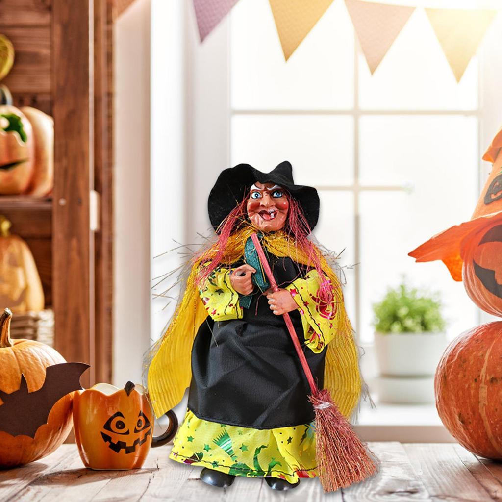 Halloween Witch Decoration Party Prop for Indoor Cabinet Table Centerpiece