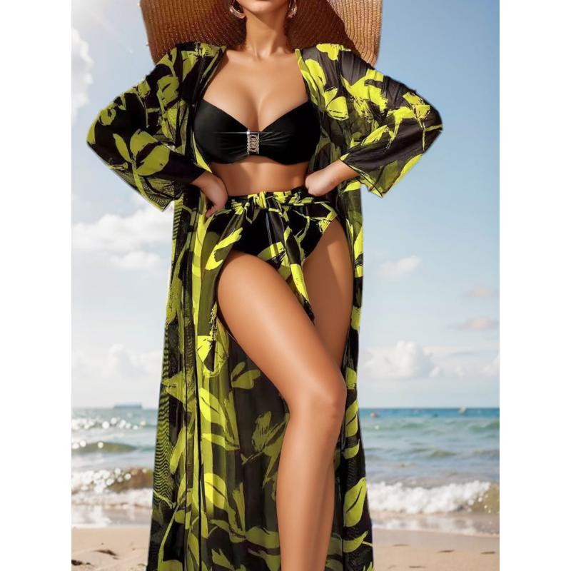 

Женский бикини сексуальный купальный костюм с высокой талией пляжный купальник женский летний купальник 3 шт. XL