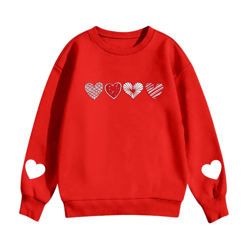 Kinder Freizeit Rundhals Bedruckter Pullover Langarm Kapuzen-Sweatshirt Oberteil