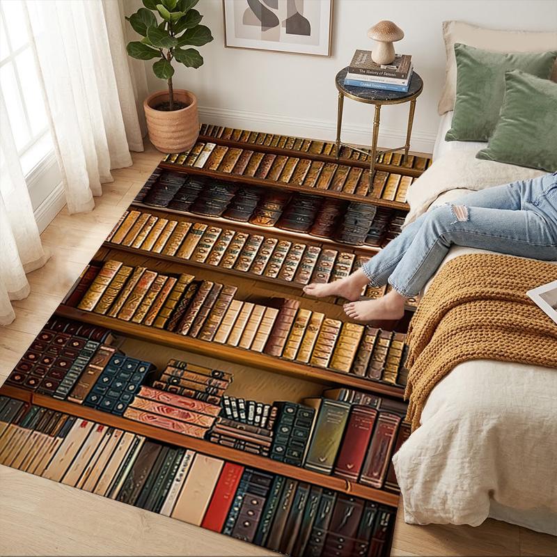 Library Books Living Room Nonslip Area Rug Soft Carpet For Bedroom Game Playroom Sofa Office Home Decor Doormat Christmas Gift C926773