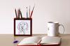 Golden Retriever - pen holder with a dog, desk organizer with a print, personalized desk decoration from the Art-Dog brand.