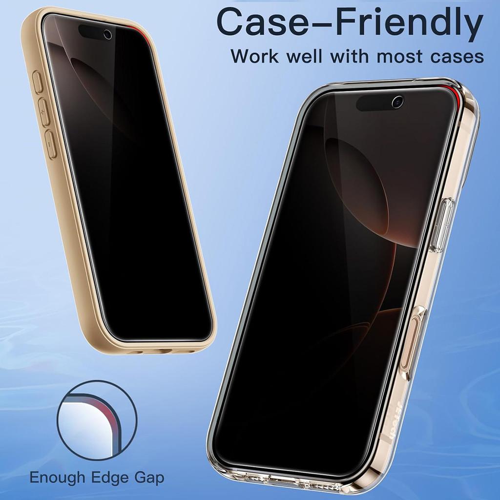 Tvrzené sklo vhodné pro iPhone 18/17 Pro Max/16 Pro Max/HDR privacy tvrzené sklo, tvrdost 9H+, instalace jedním kliknutím bez bublin