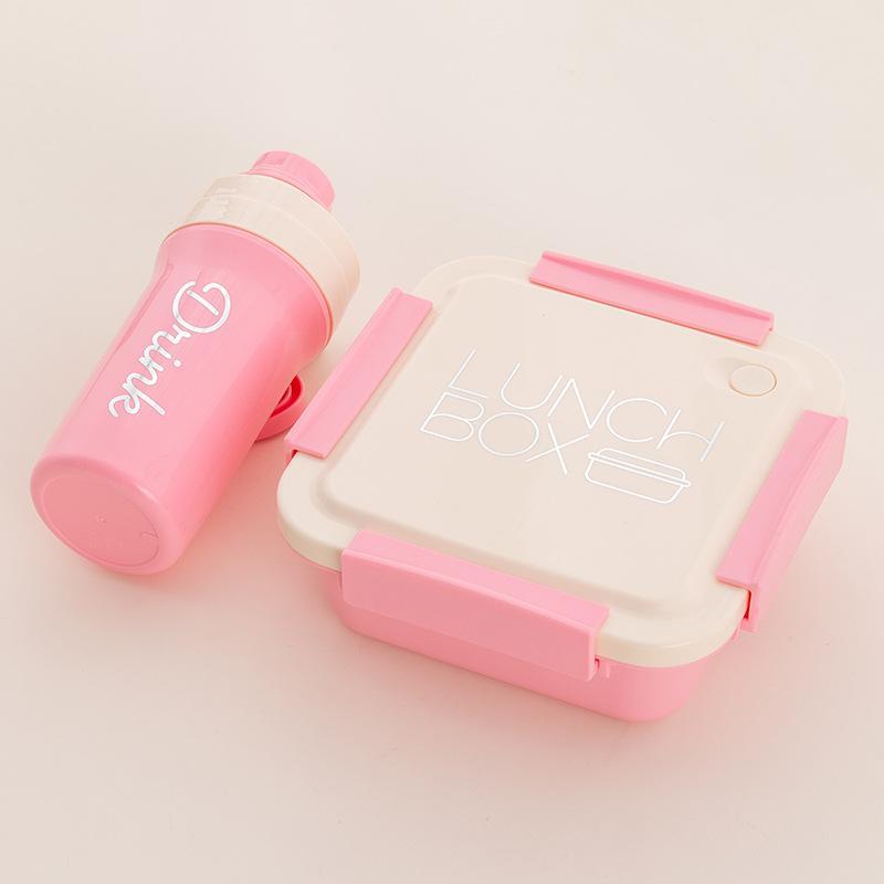 Microwave Safe Portable Lunch Box Water Bottle Set Airtight BPA Free Food Container for Office Workers Daily Use