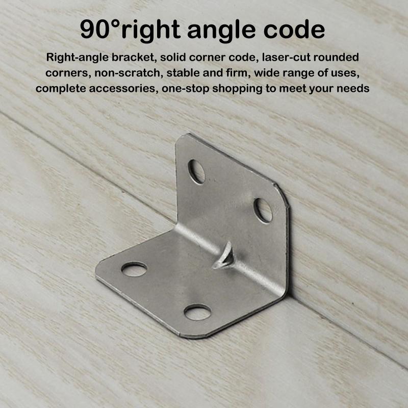 10Pcs Thickened Stainless Steel Triangle Bracket Fixed 90 Degree Right Angle Partition Furniture Hardware Connector Accessories