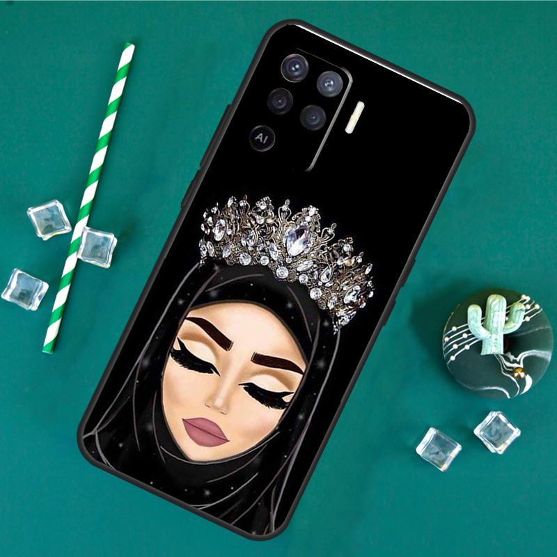 Islamic Arabic Hijab Girl Phone Case For Oppo A18 A38 A58 A78 A98 A40 A60 A80 A91 A15 A17 A74 A94 A54 A57S A16 A76 A96