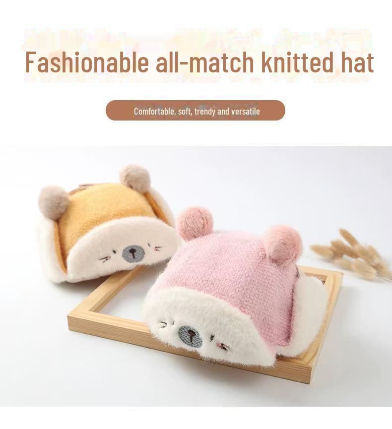 Bezaubernde Samt-Ohrenklappen-Wintermütze für Babys – Dick, warm und im niedlichen Lei Feng-Stil für Jungen und Mädchen