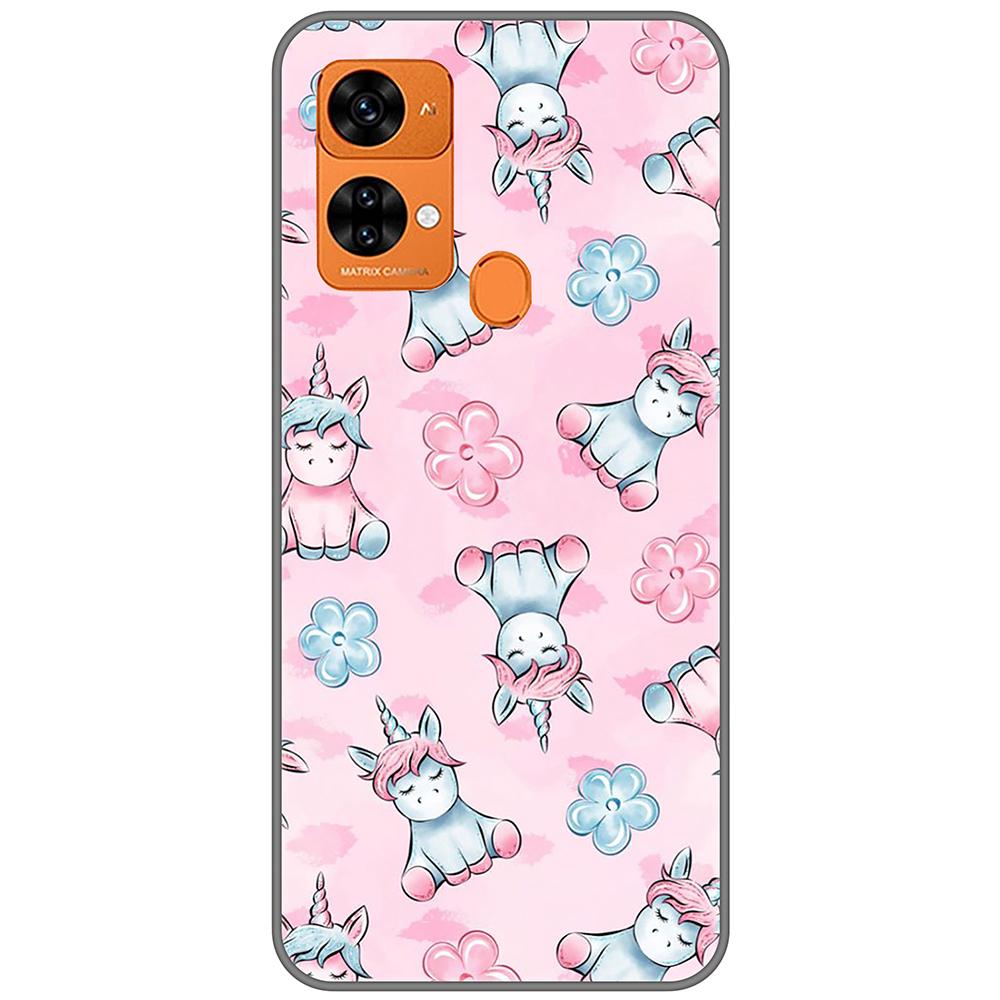 for Oukitel C33 Black Case 6.8inch Soft Tpu Cute Cartoon Back Cover on OukitelC33 Full protection bumper Anti-fall shockproof