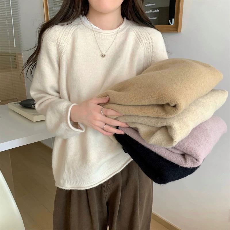 Gemütlicher Strickpullover im koreanischen Stil für Damen - Weich, Warm, Lockerer Schnitt