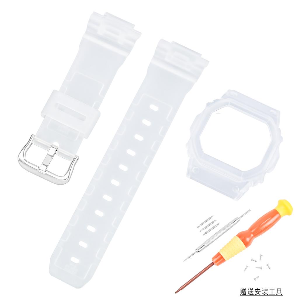 Rubber Strap + Protective Bezel Case for Casio G-Shock DW-5600/GW-M5610/GW-B5600 | Men's Watch Band  | Shock Resistant Bracelet