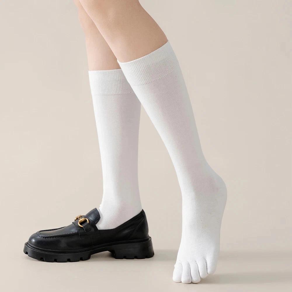 1 Paar Damen Fünf-Zehen-Geteilte Zehen Kompressionssocken - Elastisch Wadenlänge Geeignet für JK-Röcke, College-Uniformen, Kurze Kleider, Kleidersocken