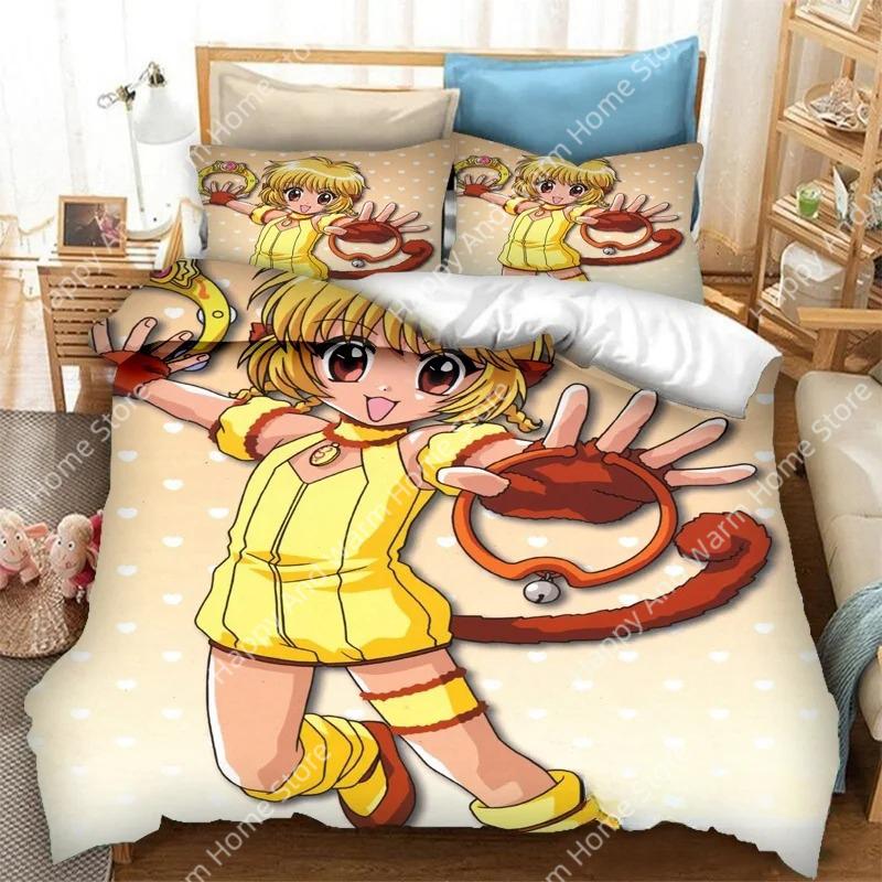 Comforter 3D Printing Anime Tokyo Mew Mew 3D Print Bedding Set S S One Piece Comforter Bedding Sets Bedclothes Bed