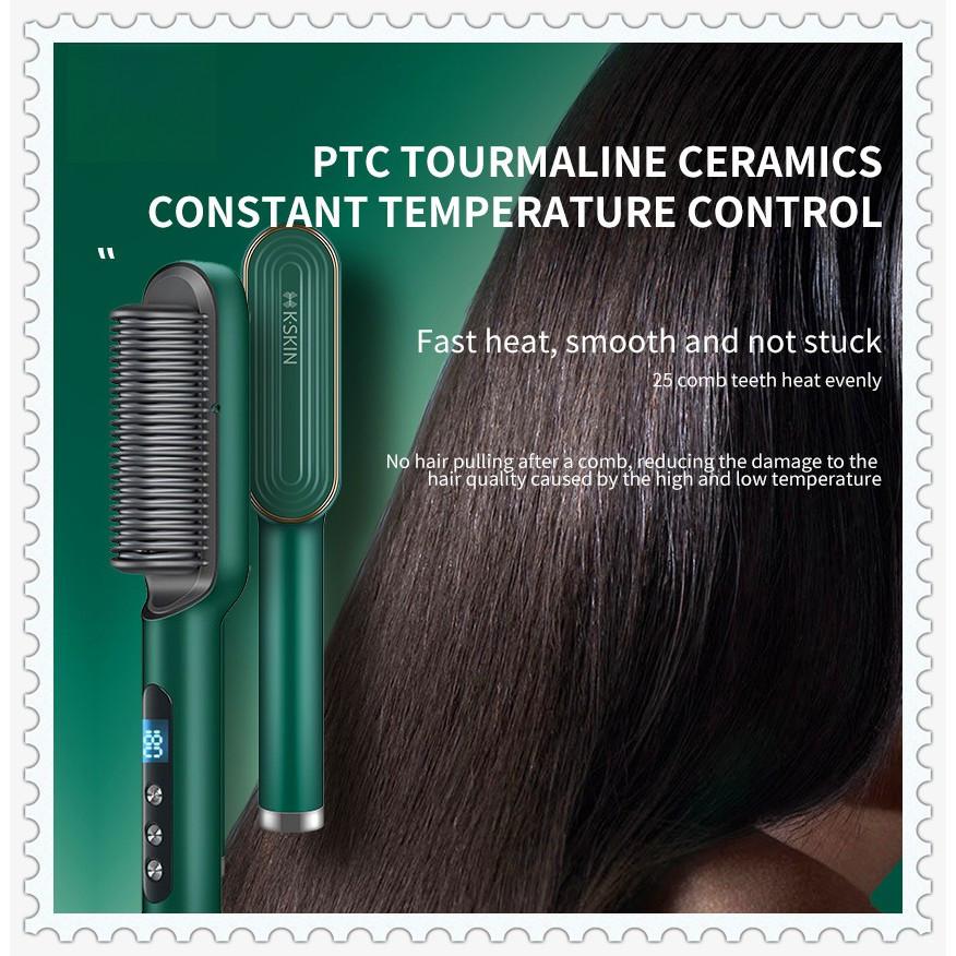Negative Ion Hair Care Hair Curler USB Rechargeable Professional Hair Straightening Brush Wireless Hair Straightener Comb